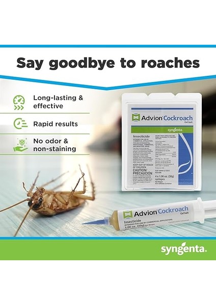 Hamamböceği Jel Yemi, 4 Tüp x 30 Gram, 1 Piston ve 2 Uç, Alman Hamamböceği Haşere Kontrolü, Iç ve Dış Mekan Kullanımı, Hamamböceği Öldürücü Jel, Amerikan, Alman ve Diğer Büyük Hamamböceği fiyatları