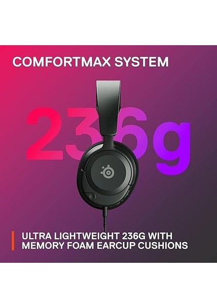 Arctis Nova 1 – Multi-Platform Gaming Kulaklık – Hi-Fi Sürücü – 360° Surround Ses – Airweave Memory Foam Kulak Yastıkları – Gürültü Önleyici Mikrofon, Pc, Ps5, Switch, Xbox – Siyah modelleri