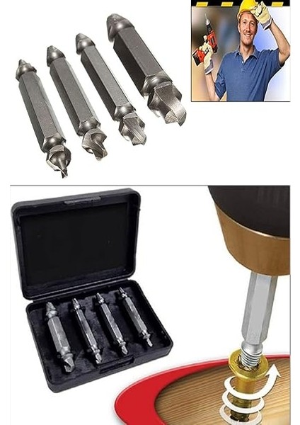 Hasar Görmüş Vida Çıkarıcı Hasarlı Yalama Olmuş Vida Matkap Ucu Sökücü Pratik Sökme Takımı Kutulu fiyatları