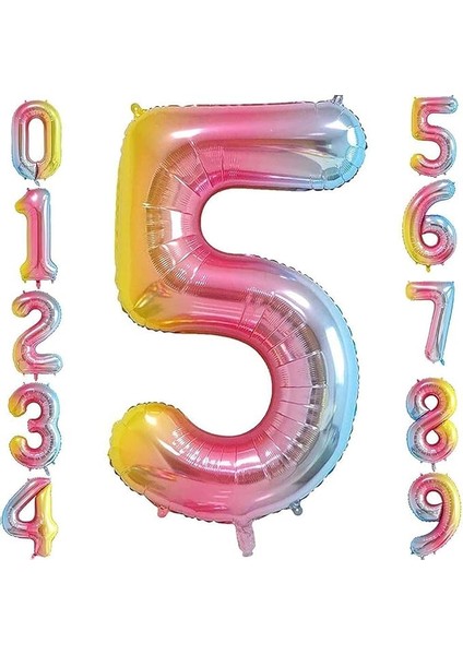 Gitti 5 Rakam 32 Inc 80 cm Gokkusagı Folyo Balon