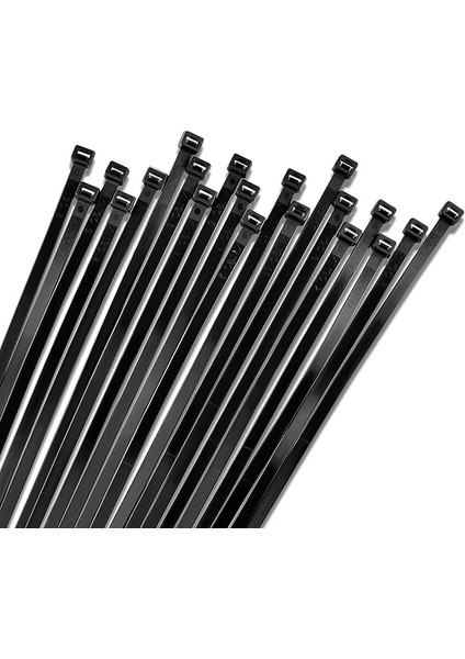 Kablo Bağı, 100'LÜ Paket Plastik Kelepçe (3,6 mm Kalınlık, Siyah, 200 mm Uzunluk)