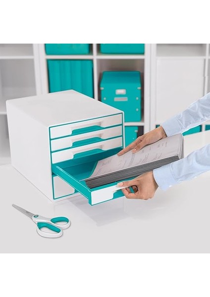 52142051 Wow Çekmeceli Evrak Rafı 5 Çekmeceli, Metalik Buz Mavisi fiyatları