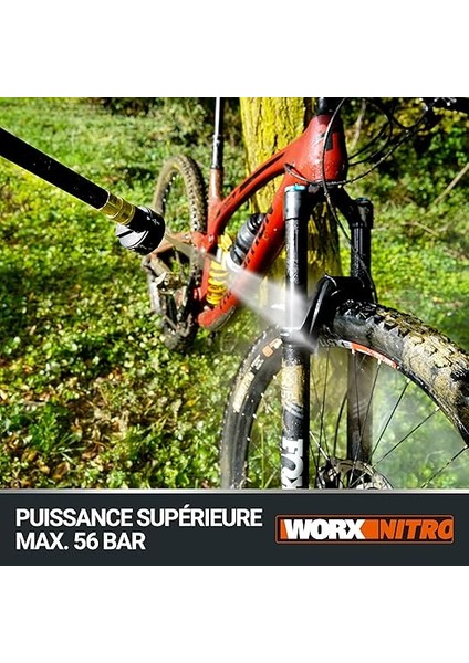 WG633E 20VOLT 4.0AH. Li-Ion 56BAR Kömürsüz Basınçlı Yıkama Tabancası + 2 Parça Yıkama Seti indirimleri