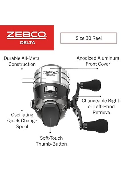 Delta Spincast Balıkçılık Makarası, Anında Geri Dönme Önleyici Debriyaj, Tüm Metal Dişliler, Değiştirilebilir Sağ Veya Soldan Alma fiyatları