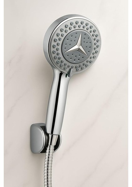 Mercedes Yıldız Desenli Duş Başlığı – Yüksek Basınçlı El Duşu, 3 Fonksiyonlu, Paslanmaz Çelik Hortumlu, Duvara Monte, Kireç Önleyici Nozullar modelleri