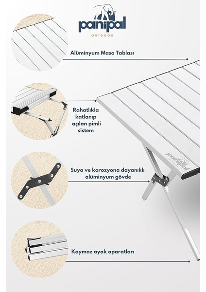 L 825X595 cm Alüminyum Katlanır Kamp Masası modelleri
