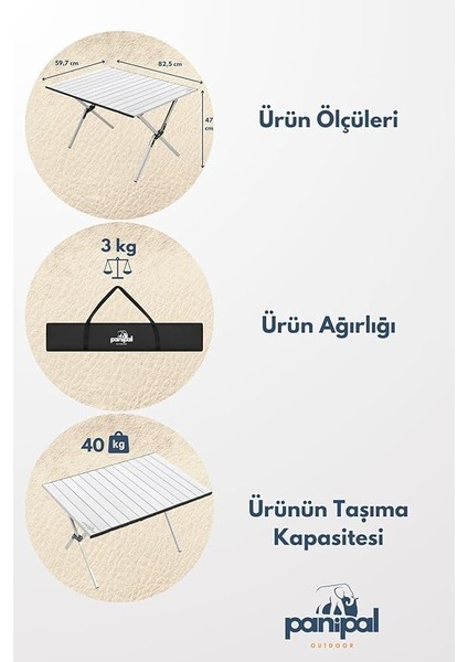 L 825X595 cm Alüminyum Katlanır Kamp Masası indirimleri