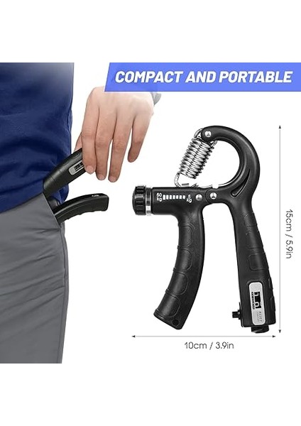 Sayaç ile 2 Adet El Kavrama Güçlendirici 5-60KG Ayarlanabilir Direnç Fitness El Egzersizi Kas Geliştirme Bilek Eğitimi Için fiyatları