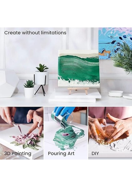 Boyama Için Tuval 5'li Set, Tuval 20 x 20 Cm, Tuval %100 Pamuk, Boyama Tuvali, Tuval Çerçevesi, Akrilik, Sulu Boya, Yağlı Boya Vb. Için Tuval Seti indirimleri