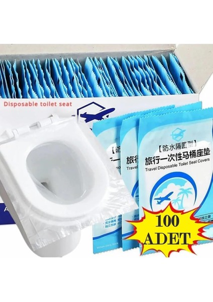 100 Adet Tek Kullanımlık Klozet Örtüsü Klozet Poşeti Klozet Kapak Örtüsü Dispenseri