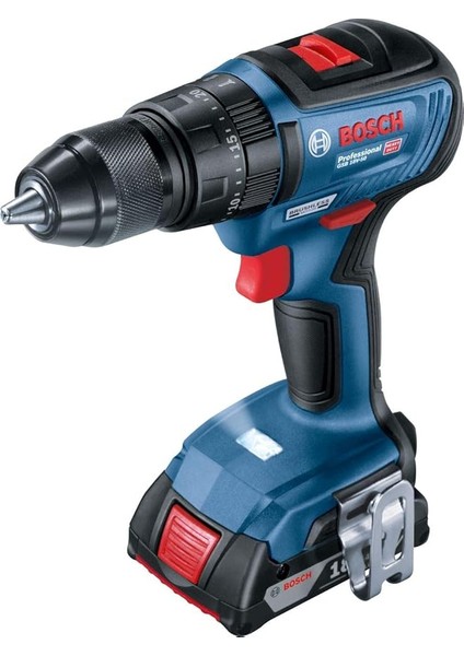 Professional Gsb 18V-50 Akülü Darbeli Delme Vidalama Makinesi (18 Volt, 2 x 2,0 Ah Akü, Şarj Cihazı, Yumuşak/sert Tork: 28/54 Nm; L-Case Plastik Çanta)