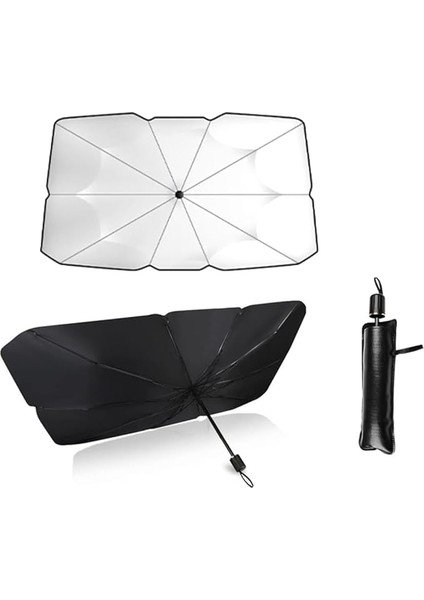 Araba Güneşlik Iç Ön Cam, Katlanır Araba Güneşliği Şemsiyesi, Uv Işınlarının% 99,9'unu Engeller, Arabalar, Suv'lar, Kamyonlar Için (130X75CM) (Kaliteli Kılıf Hediye).