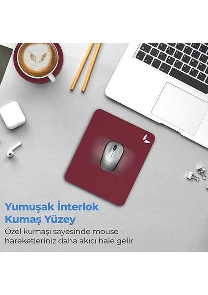 Mini Office Mouse Pad 22X18 Cm, Küçük Boy - Small Ofis Tipi Kaymaz Taban Mouse Ped, Fare Altlığı, Düz Masa Koruyucu Klavye Altı Mousepad (Bordo) fırsatları