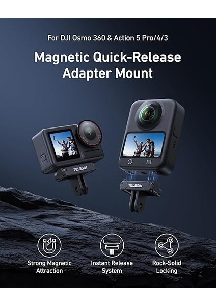 Manyetik Adaptör Djı Action 5 Pro/4/3 Için Bağlantı Adaptörü ile Hızlı Bırakma Adaptörü - Djı Osmo Aksesuarları Osmo Action 5 Pro/4/3 Adaptör, Takılabilir Tripod, Vlogging fiyatları