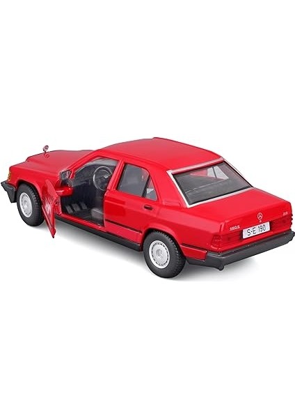Mercedes 190E (1987): 1:24 Ölçeğinde Model Araba, Hareketli Kapılar, Kırmızı (18-21103R) fırsatları