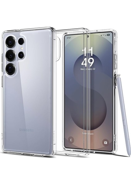Galaxy S25 Ultra ile Uyumlu Ince Kılıf Ultra Hybrid Sararma Karşıtı Duraclear Hava Kanalı Teknolojisi Askeri Sınıf Koruma Crystal Clear Şeffaf Kapak - ACS08961
