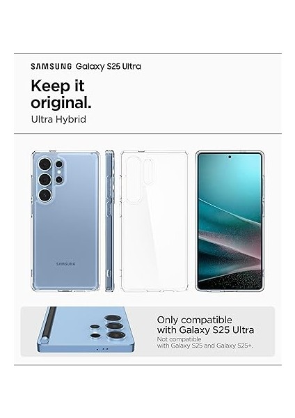 Galaxy S25 Ultra ile Uyumlu Ince Kılıf Ultra Hybrid Sararma Karşıtı Duraclear Hava Kanalı Teknolojisi Askeri Sınıf Koruma Crystal Clear Şeffaf Kapak - ACS08961 fiyatları