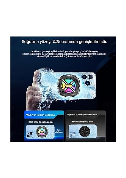 AC05 Manyetik Cep Telefonu Radyatör Soğutucu Fan Hız Kontrollü Güçlü Soğutma Fanı fırsatları