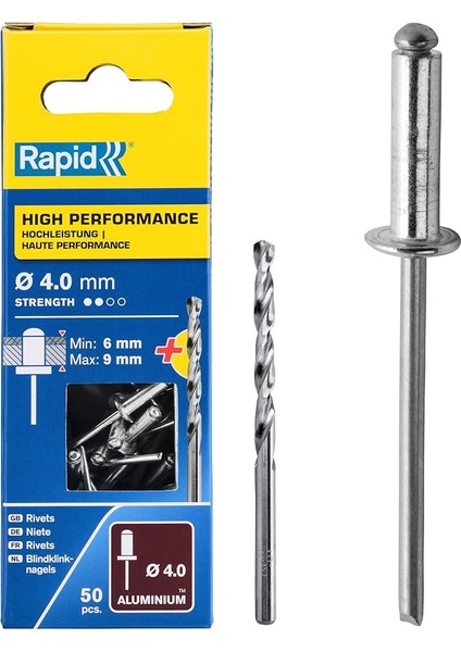 Kör Perçin Universal Alüminyum, 50 Adet Matkap Ucu Dahil, 5000384