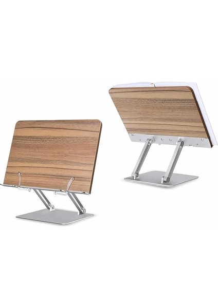 STD002 Okuma Açısı Ayarlı,kıskkaçlı Alüminyum&ahşap Kitap/tablet/notebook Standı Modern Rahle
