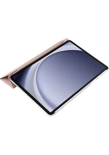Samsung Tablet ile Uyumlu Tablet Kılıfı Smart Cover Uyku Modlu Standlı Arkası Sert Şeffaf Kapak (Rosegold, Galaxy Tab A9 X110) fırsatları