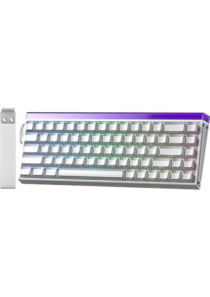 Hero 68 He Manyetik Klavye Rapid Trigger Jade King Switch 8000Hz Rgb Neon Tkl Hot Swap Oyuncu Klavyesi Beyaz