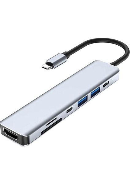 Daytona Aırsky HC-13C Macbook Uyumlu Type-C To 2* USB 3.0 Sd Tf 4K Hd 1080P HDMI Pd Kart Okuyucu Çevirici Hub Adaptör fırsatları