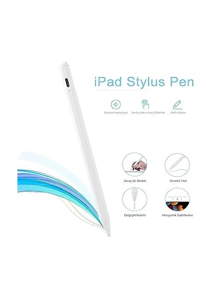 Kalemi iPad Uyumlu – Stylus Kalem, Avuç Içi Reddetme & Eğim Özelliği, Hassas Yazım, 2 Yedek Uç Dahil, iPad Pro/ipad Mini/ipad Air fiyatları