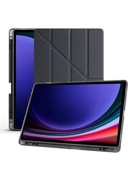 Galaxy Tab S6 Lite 2024 P610 P617 P620 10.4 Kalem Bölmeli, Smart Cover, Stand Özellikli, Pu Deri Koruyucu Kılıf (S Pen Uyumlu) (Siyah)