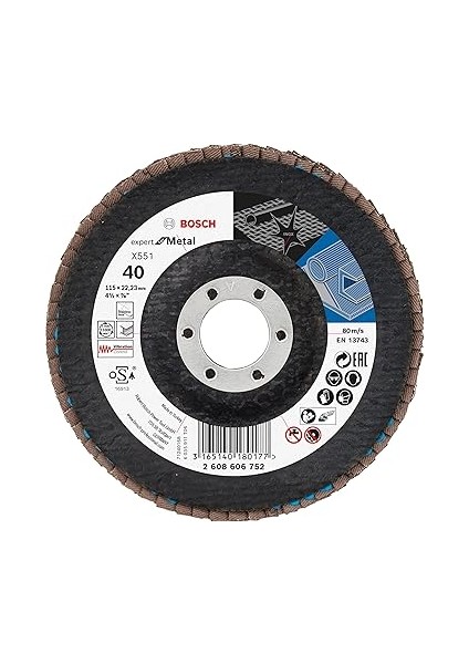 Professional 3 Adet Flap Disk Seti X551 Expert For Metal, Çelik ve Paslanmaz Çelik Taşlama Için, Açılı, 115 Mm, Kum Kalınlığı 40/60/80, Küçük Avuç Taşlama Makineleri Için Uygundur fiyatları