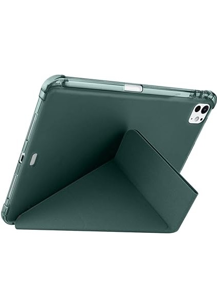 Pro 11 Inç M4 2024 Ile Uyumlu Kılıf Üçgen Katlanabilir Kalem Şarj Bölmeli Kılıf A2836 A2837 A3006 Haki indirimleri