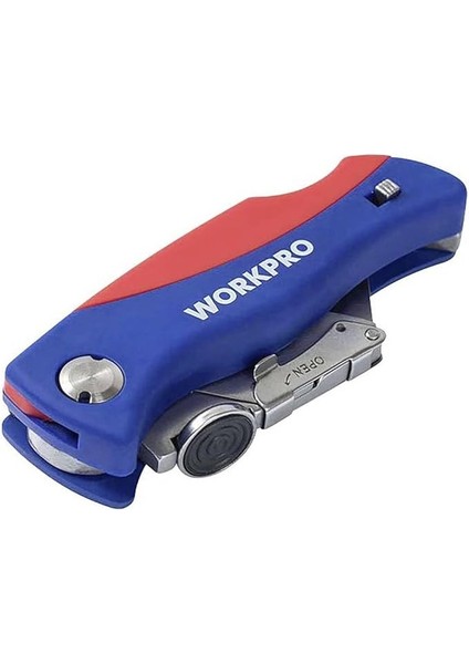 WP211006 Ağır Hizmet Paslanmaz Çelik Gövde Katlanır Rötuş Maket Bıçağı + 6 Adet Yedek Bıçak