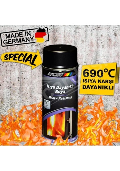 690 Derece Isıya Dayanıklı Boya Eksoz ve Soba Boyası Siyah - Mat Siyah