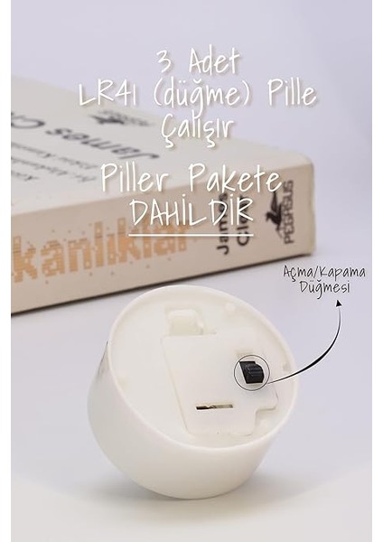 Adet LED Mum Tealight Mini Dumansız Pilli Alevli Dekoratif Yapay Mum Işıldak Beyaz 1036-2 fırsatları