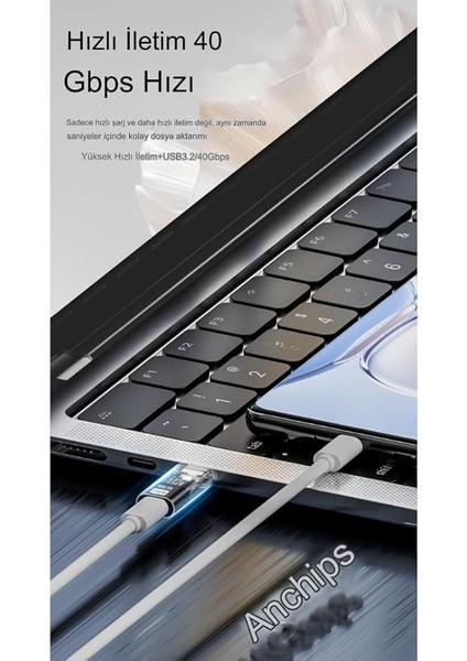 Type C To Type C Usb3.2 240W 40GBPS 8k Hızlı Şarj Veri ve Görüntü Aktarımı Çevirici Adaptör Otgst fırsatları