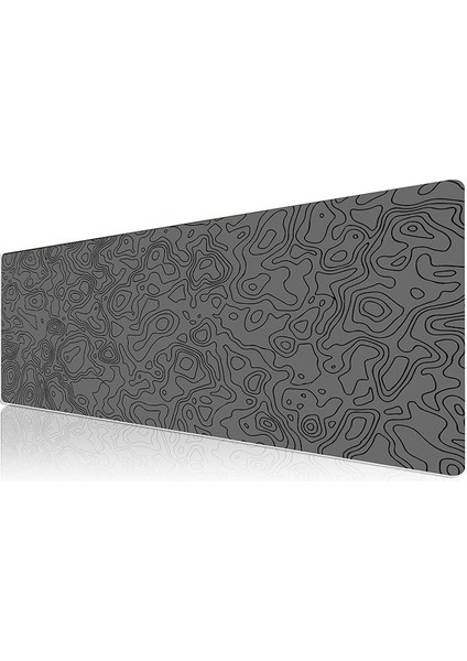 Pro - 4 Farklı Model Dikişli Kenar 120X60 cm Oyuncu Gaming Mouse Pad (Dark Grey Map Lines)