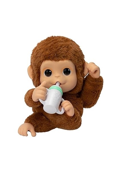 Live Pets My Baby Monkey - 50'den Fazla Ses ve Reaksiyon Özelliğine Sahip Sevimli Interaktif Bebek Maymun Oyuncağı, Hareketli Ağız, Başparmak Emme, Biberon ile Beslenme ve Sallanma Özellikleri modelleri