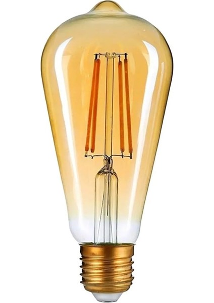 Tipi Edison Model Filament Tasarruflu ST64 LED Rustik Dekoratif Ampul Vintage Aydınlatma (1, 4 Watt ST64)