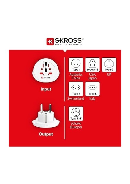 Swıss Seyahat ADAPTÖRÜ,1.500.211-E,WORLD To Europe,beyaz indirimleri