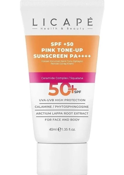 Yüksek Korumalı Pink Güneş Kremi – Spf 50 Renk Tonu Eşitleyici ve Aydınlatıcı Yüz Güneş Kremi – Suya Dayanıklı, Nemlendirici ve Cilt Bariyerini Destekleyici – 40 ml