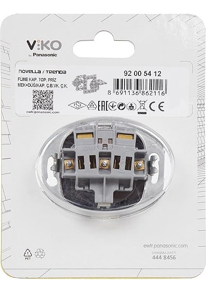 Novella Füme Kapakli Toprakli Priz Mekanizma+Düğme Kapak Çabuk Bağlanti Çarpma Karşıtı Çocuk Korumalı modelleri