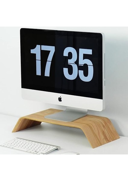 Wood Dayanıklı Ağaç Monitör Ayağı ve Yükseltici Bilgisayar Standı 54X9OF17 modelleri