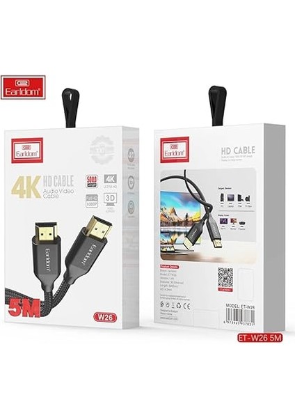 Ultra Hd Altın Uçlu Hasır HDMI Kablo, 5 Metre fiyatları