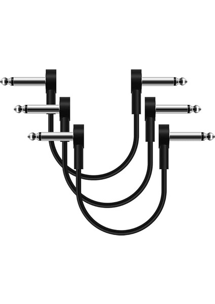 Gitar Efekt Pedal Kabloları Siyah Için 6 Inç Yama Kablosu