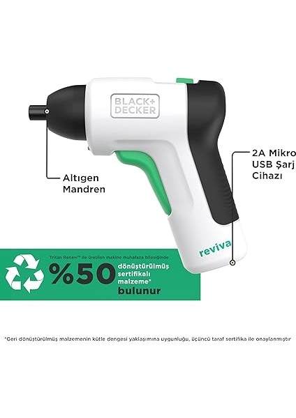 + Decker Reviva REVSD4C-XJ 3.6V Şarjlı Vidalama fiyatları