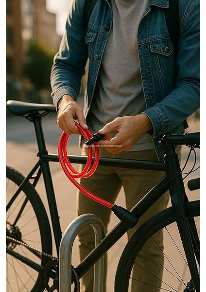 Bisiklet Kilidi, 80 cm Uzunluk, 12 mm Kalınlık, Su Geçirmez Pvc Kaplama, Çelik Gövdeli, Yedek Anahtarlı, Güvenlik Kilidi, Dış Mekan Kullanıma Uygun indirimleri
