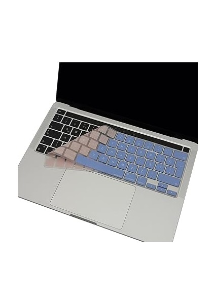 MacBook Klavye Koruyucu – Touchbar Pro M1,m2 13 Inç A2289 A2251 A2338 & 16 Inç A2141 Uyumlu • Türkçe Q + Uk Iso Enter • Silikon Toz & Sıvı Koruma Mavi Pembe indirimleri
