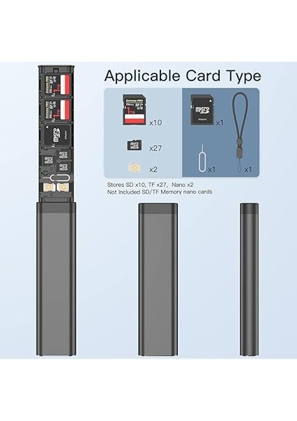 Microsd Için Alaşımlı Hafıza Kartı Depolama Çubuğu - Tam Sd ve Nano Sim Düzenleyici DC536CB fırsatları