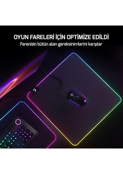 Power GP400 Rubber 400X400X4MM Rgb Gaming Oyuncu Mousepad fırsatları