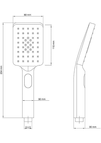 El Duş Başlığı 3 Fonksiyonlu Kare KE122 (Siyah) modelleri